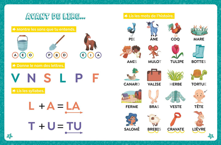 Livre Les héros de la maternelle Panique à la ferme Auzou Mlle et Coco
