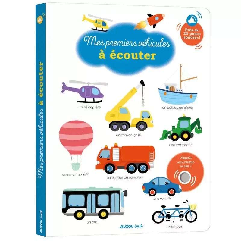livre éveil mes premiers véhicules à écouter Auzou enfant apprentissage
