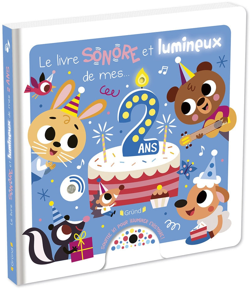 Livre sonore Le livre sonore et lumineux de mes 2 ans Gründ Québec Mlle et Coco