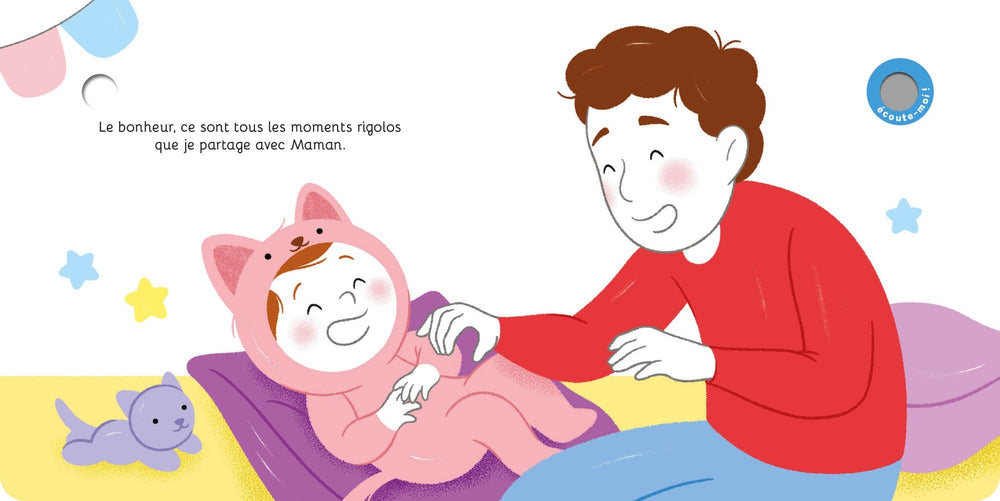 Livre sonore Les bruits du bonheur Auzou Mlle et Coco