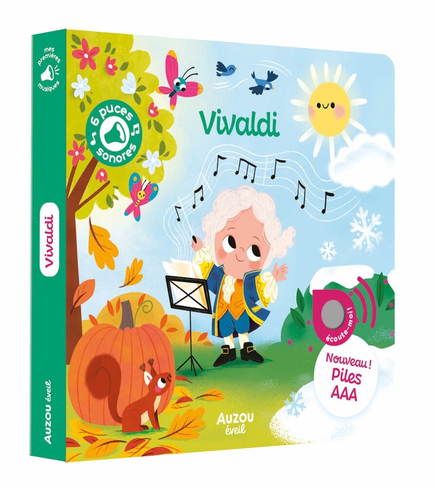 Livre sonore sous le thème de Vivaldi, découvrez des classiques musicaux avec Auzou
