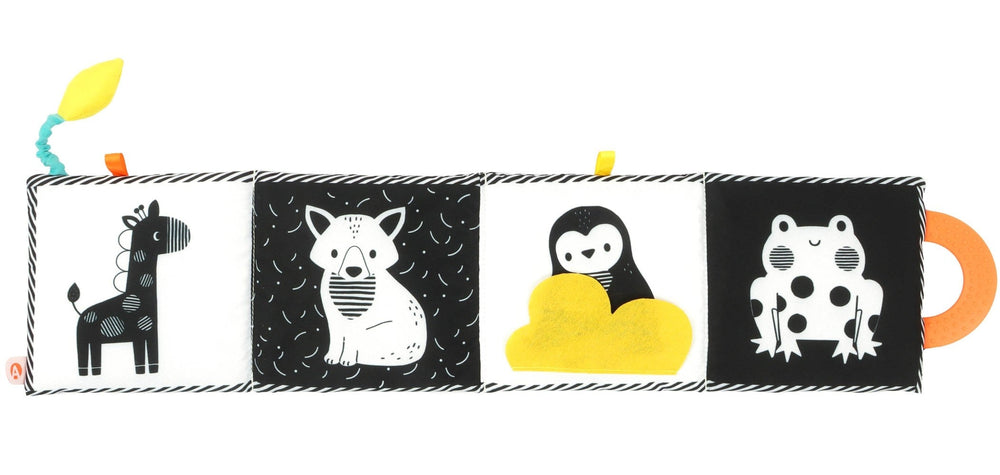 Livre en tissu noir et blanc de Auzou éveil, tout petits