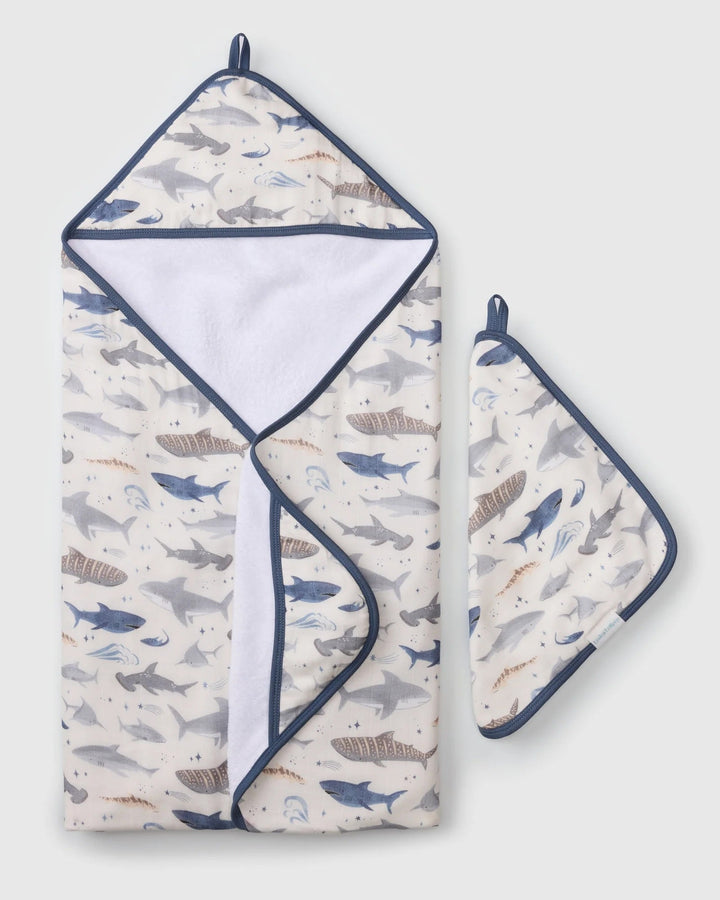 Serviette de bain à capuchon - Requins - Loulou Lollipop Literie Loulou Lollipop 