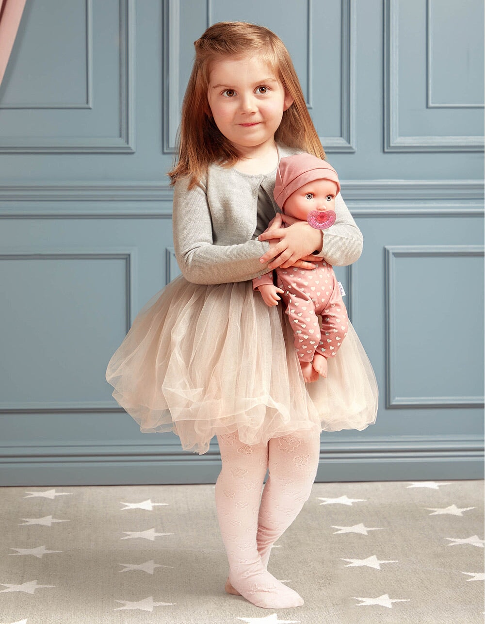 LullaBaby poupée 35.5 cm avec ensemble pyjama et chapeau rose