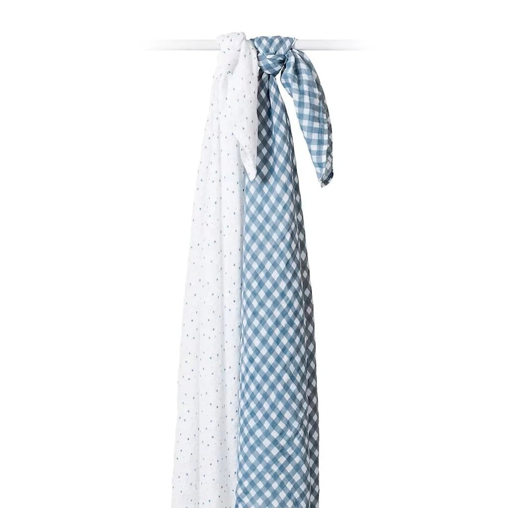 doudou mousseline Duo étoiles gingham Lulujo Mlle et Coco