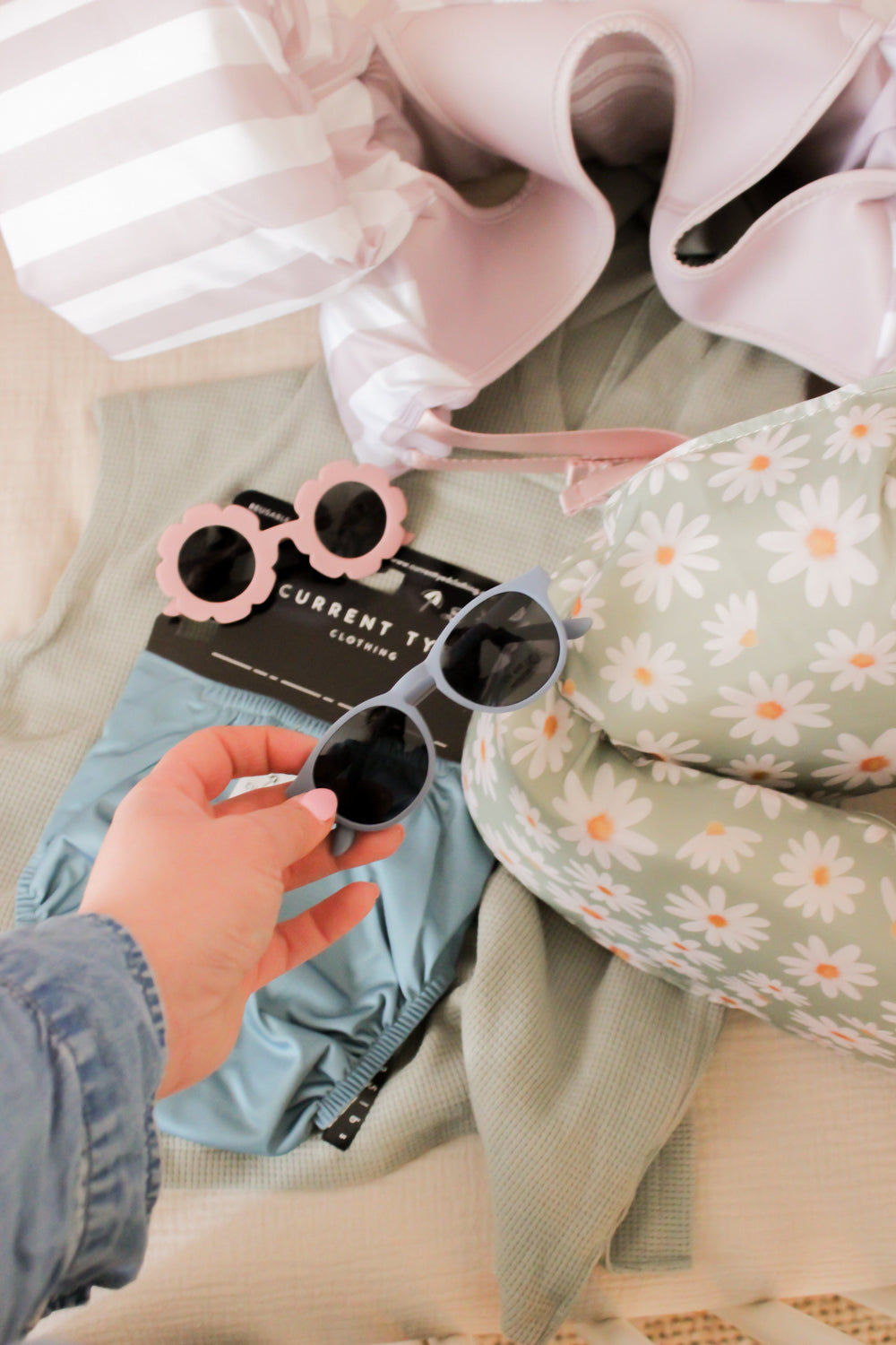 Bleu acier lunette soleil Current Tyed Mlle et Coco accessoire