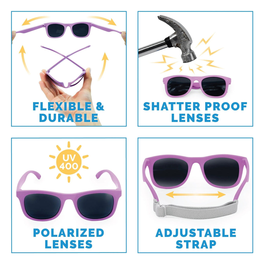 Lunette de soleil polarisée mauve popsicle Jan &amp; Jul Mlle et Coco