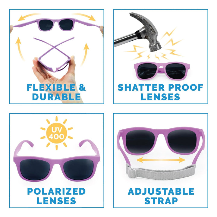 Lunette de soleil polarisée mauve popsicle Jan &amp; Jul Mlle et Coco