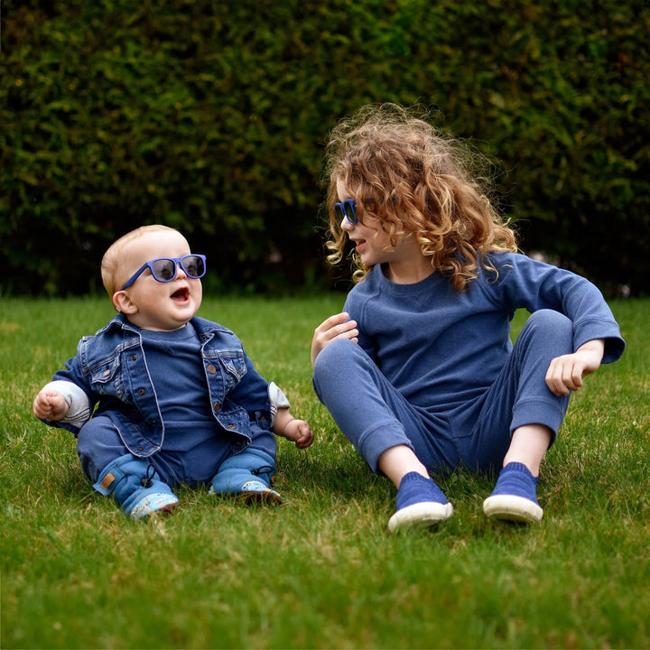 Jan &amp; jul lunette de soleil enfant polarisé avec sangle marine Mlle et Coco