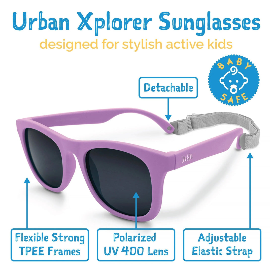 Lunette de soleil polarisée mauve popsicle Jan &amp; Jul Mlle et Coco