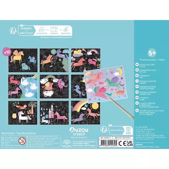 pochette cartes à gratter Licornes de Auzou