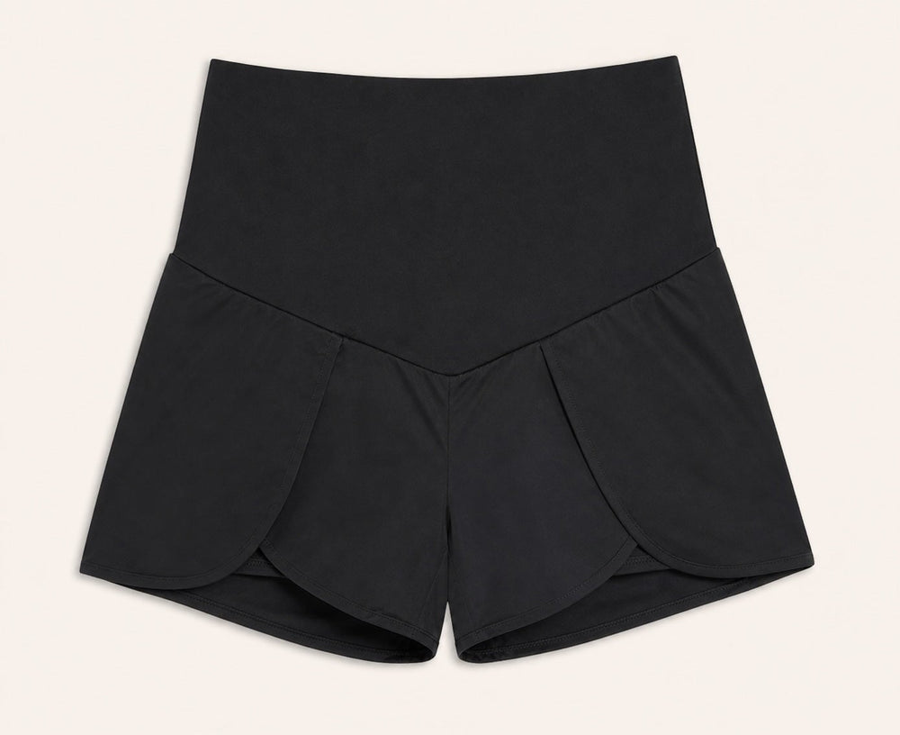 Short de maternité sport Maélie noir Bloom Mlle et Coco