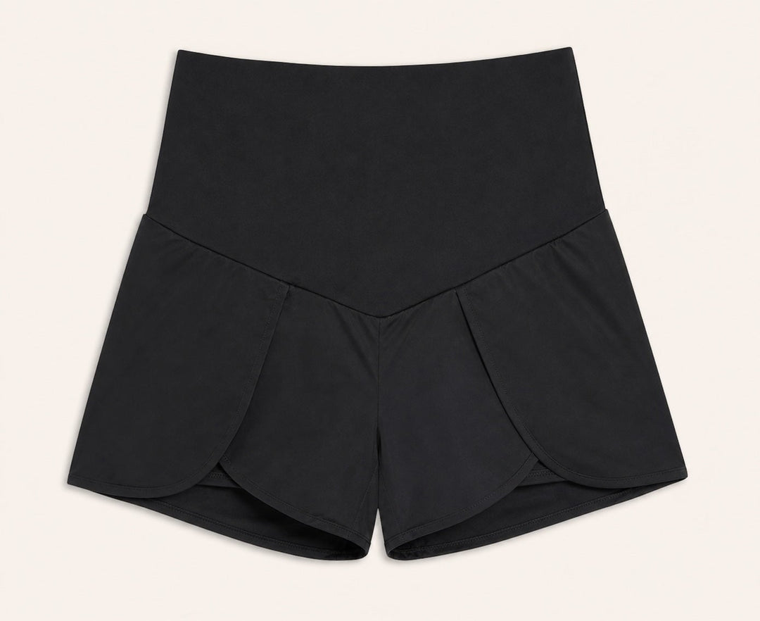 Short de maternité sport Maélie noir Bloom Mlle et Coco