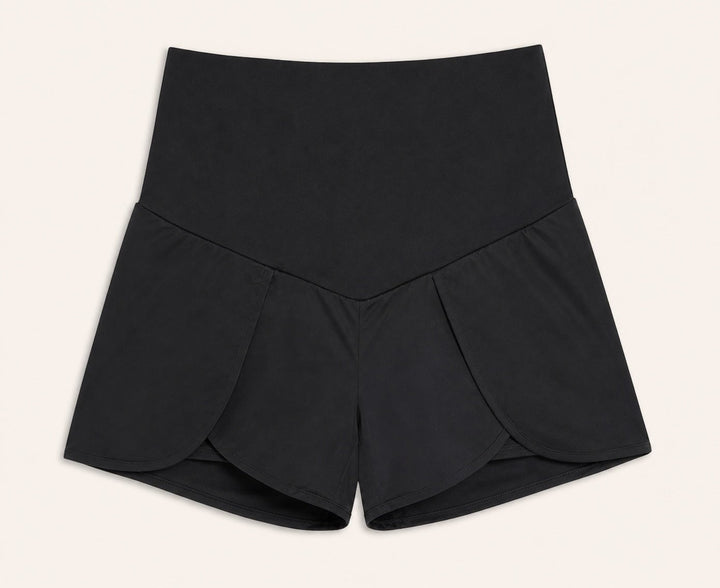 Short de maternité sport Maélie noir Bloom Mlle et Coco