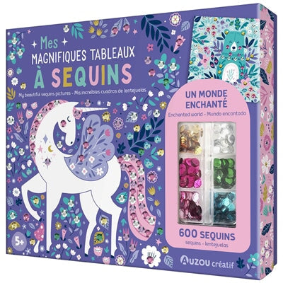 Mes magnifiques tableaux à sequins monde enchanté Auzou