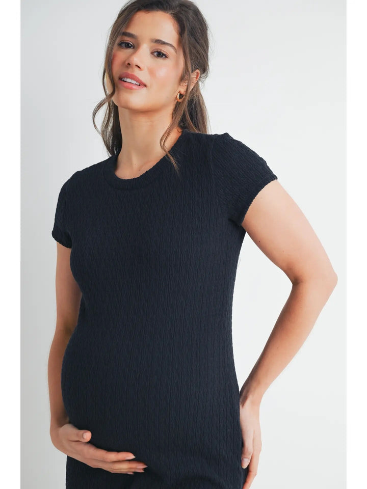 robe maternité texturé noir  Mlle et Coco Hello Miz