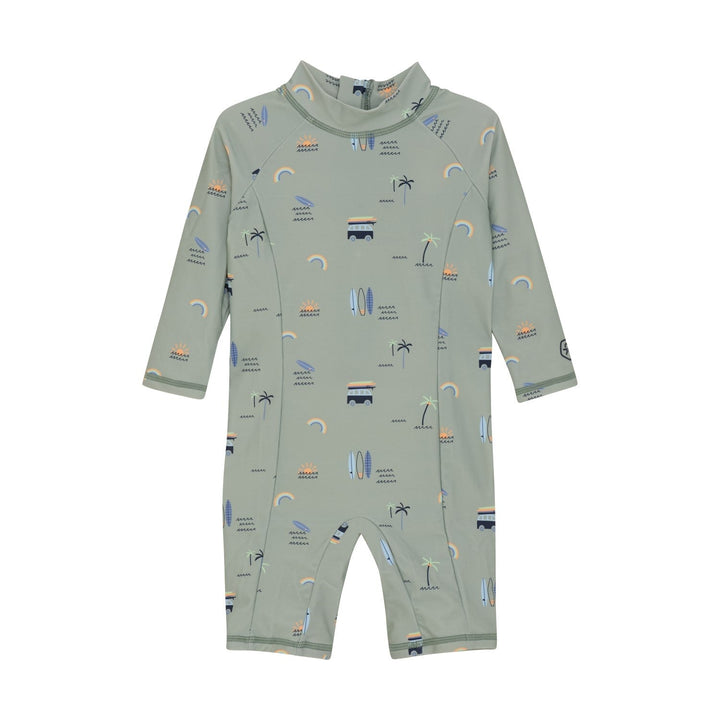 maillot de bain une-pièce color kids sauge planche pagaie