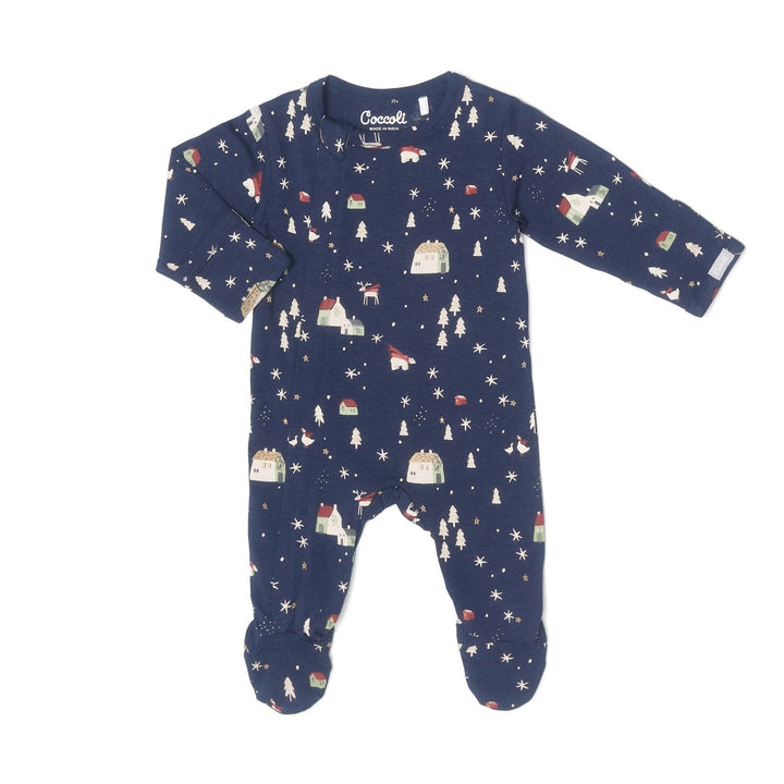 pyjama une pièce fond bleu maison hiverbal Coccoli