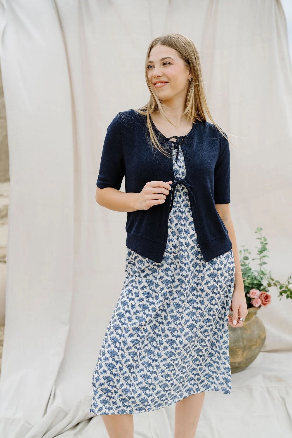 Robe maternité Malibu - Bleu antique - Rose Maternité