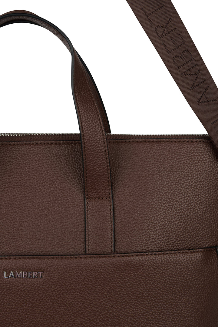 Sac mallette en cuir chocolate Malorie Lambert Mlle et Coco