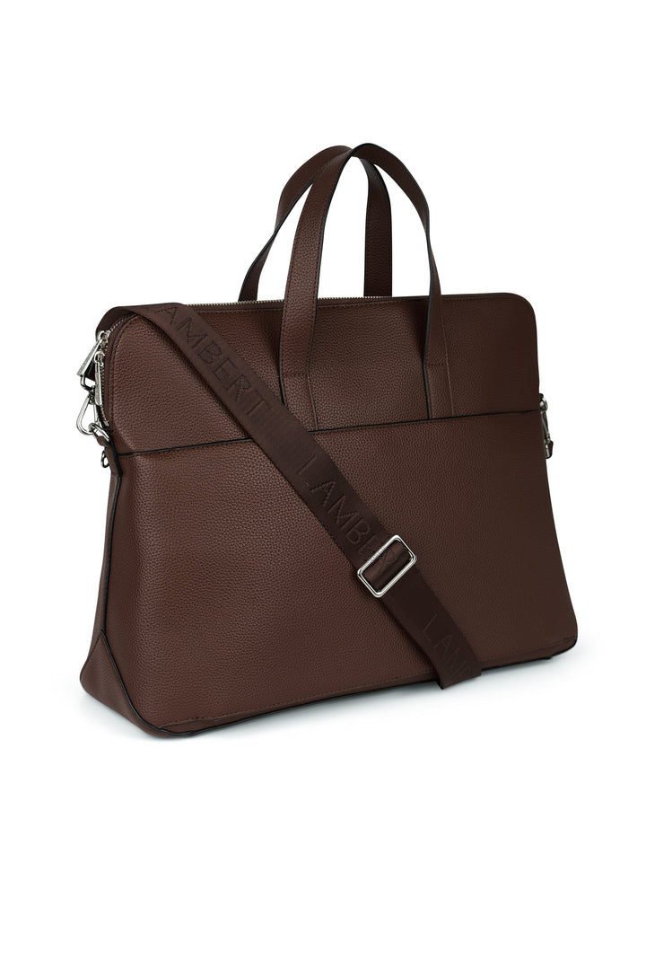 Sac mallette en cuir chocolate Malorie Lambert Mlle et Coco