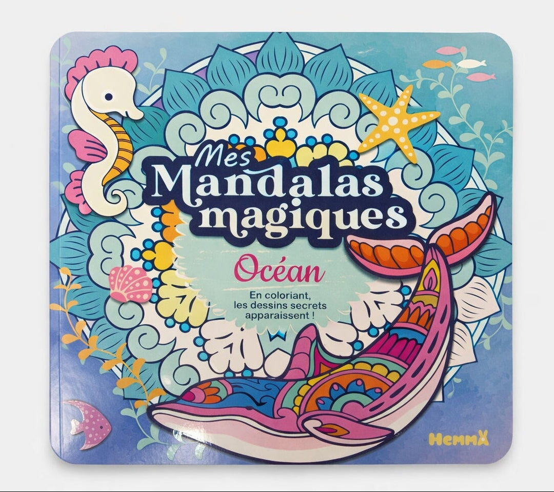 Cahier peinture Mes mandalas magiques Océan Hemma Mlle et Coco