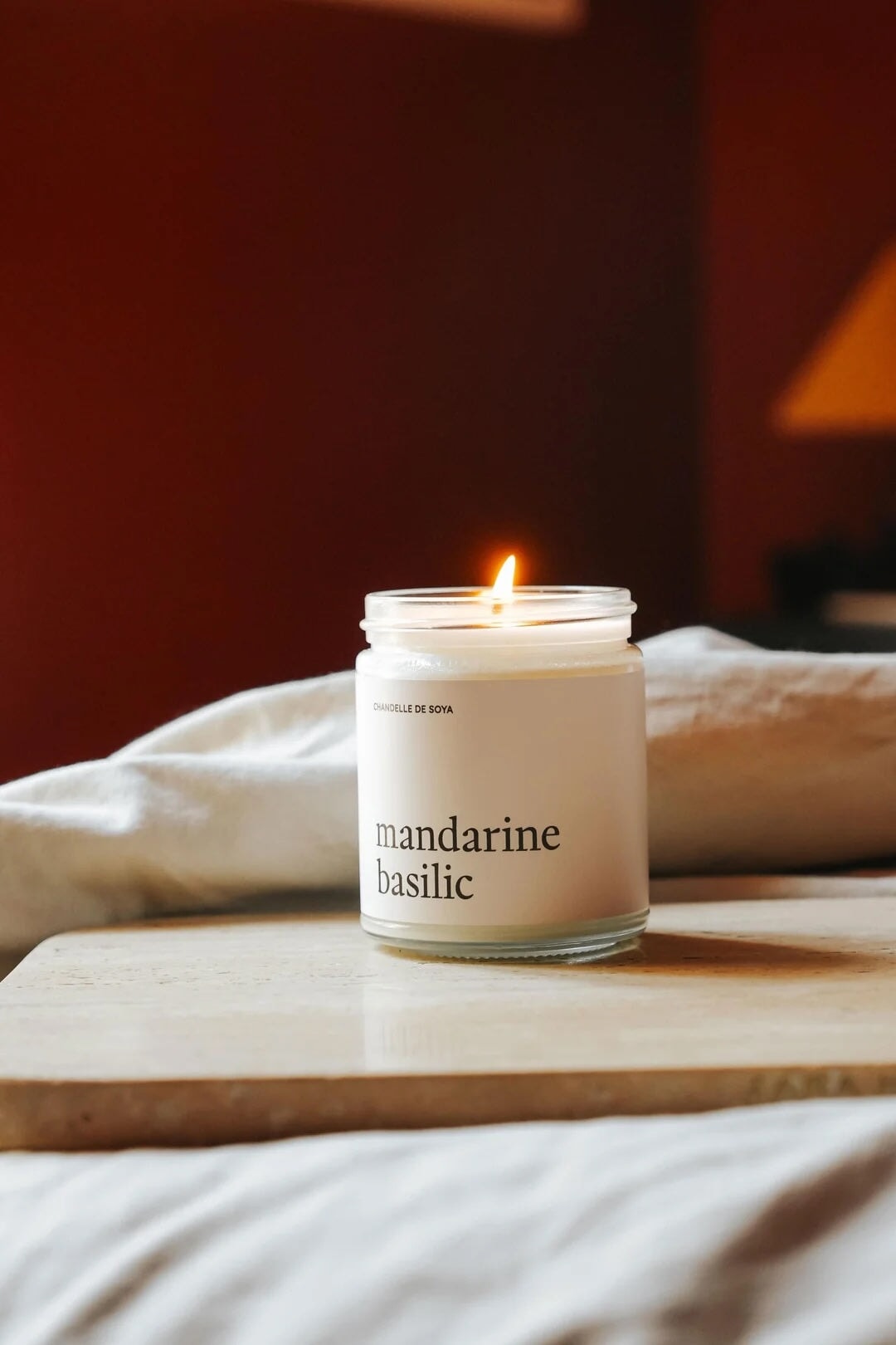 Chandelle de soya Mandarine Basilic Marée chandelles Mlle et Coco