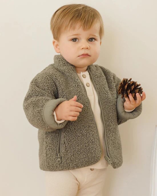 Veste mi-saison réversible  Vert forêt Quincy Mae Mlle et Coco