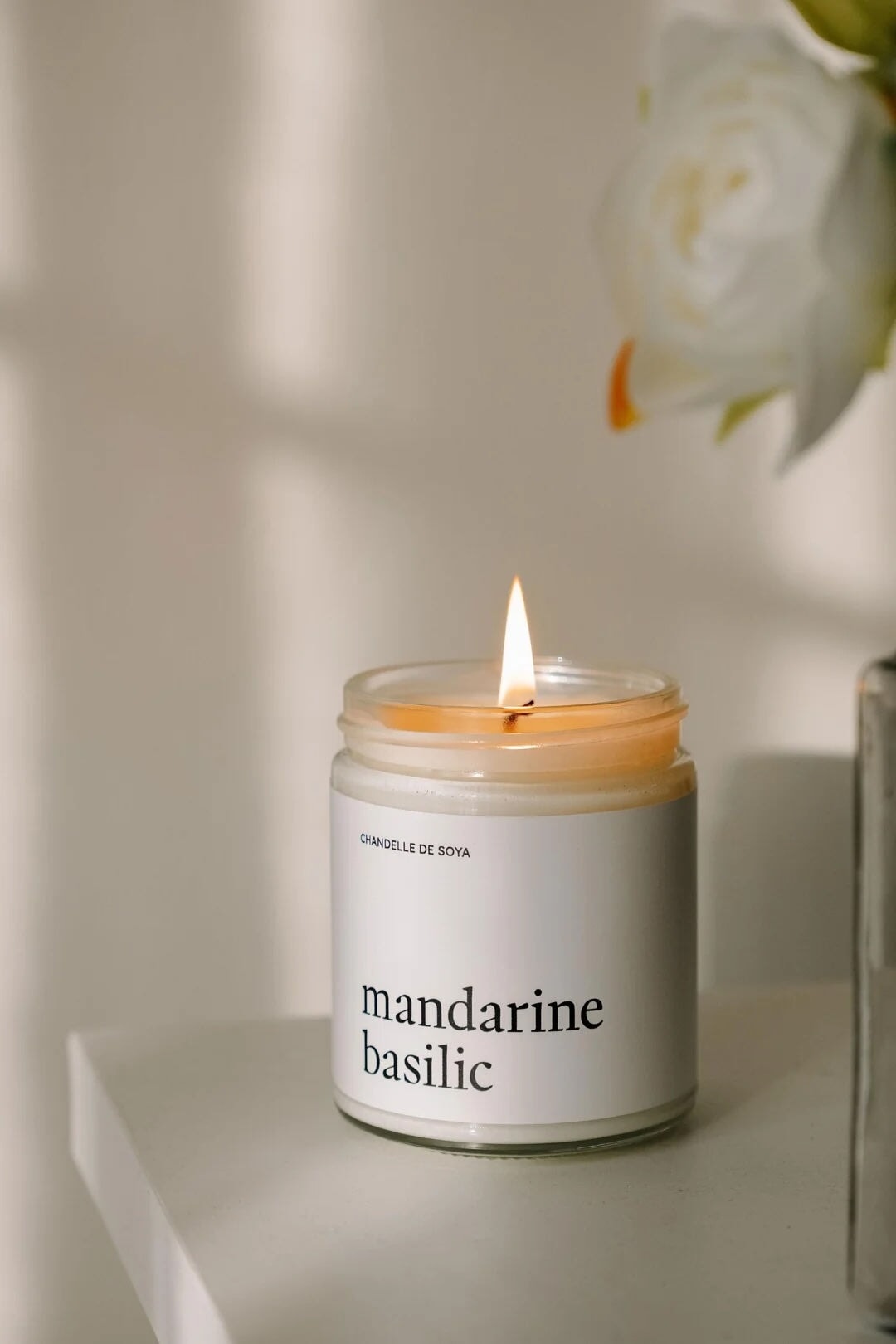 Chandelle de soya Mandarine Basilic Marée chandelles Mlle et Coco