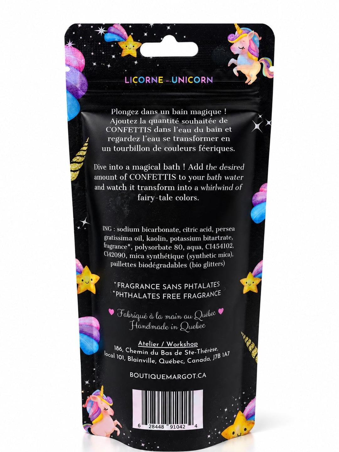 Bombe de bain confettis licorne Margot Mlle et Coco