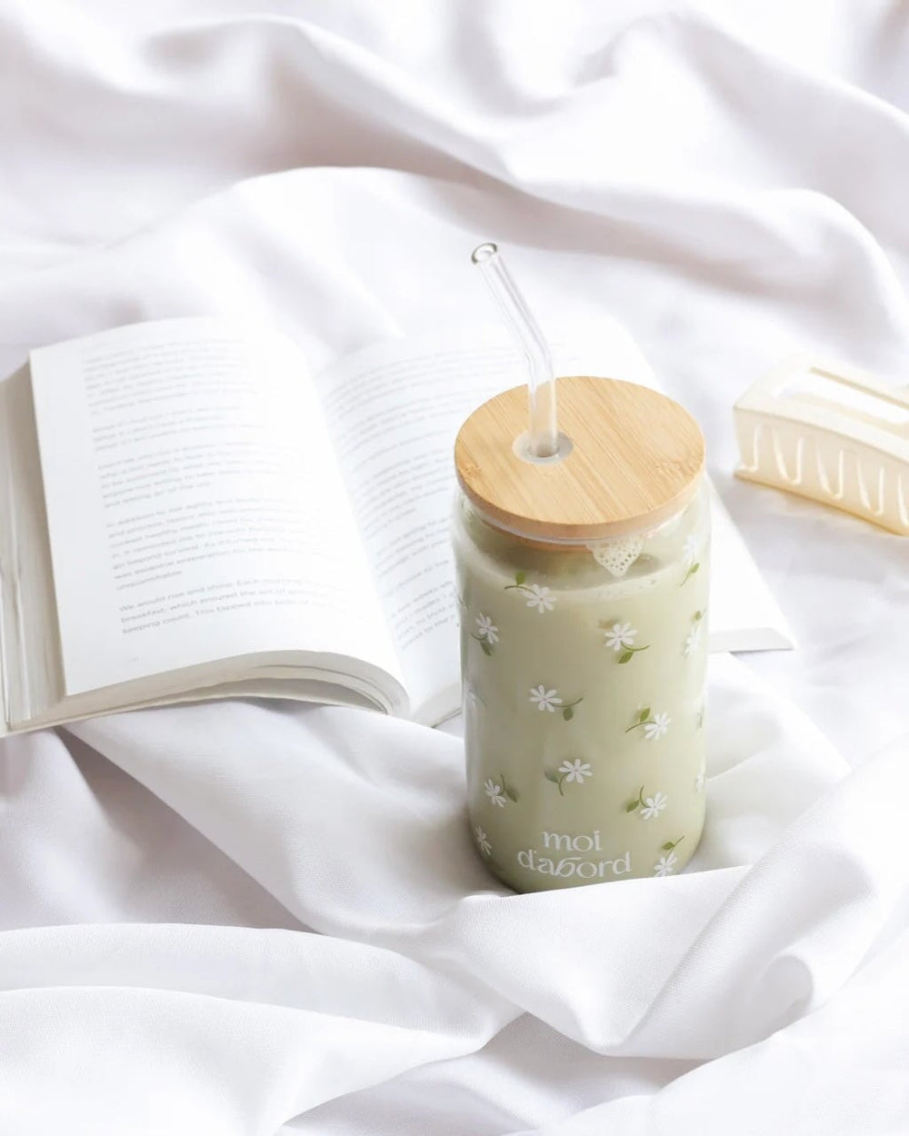 tumbler en verre couvercle bambou Moi d'abord Mlle Coco