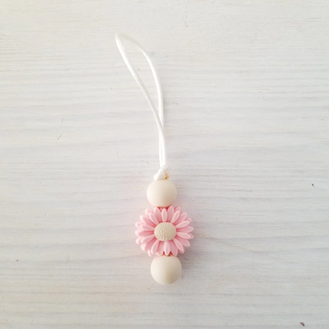 zip à fermeture éclair marguerite rose quartz Création Jade