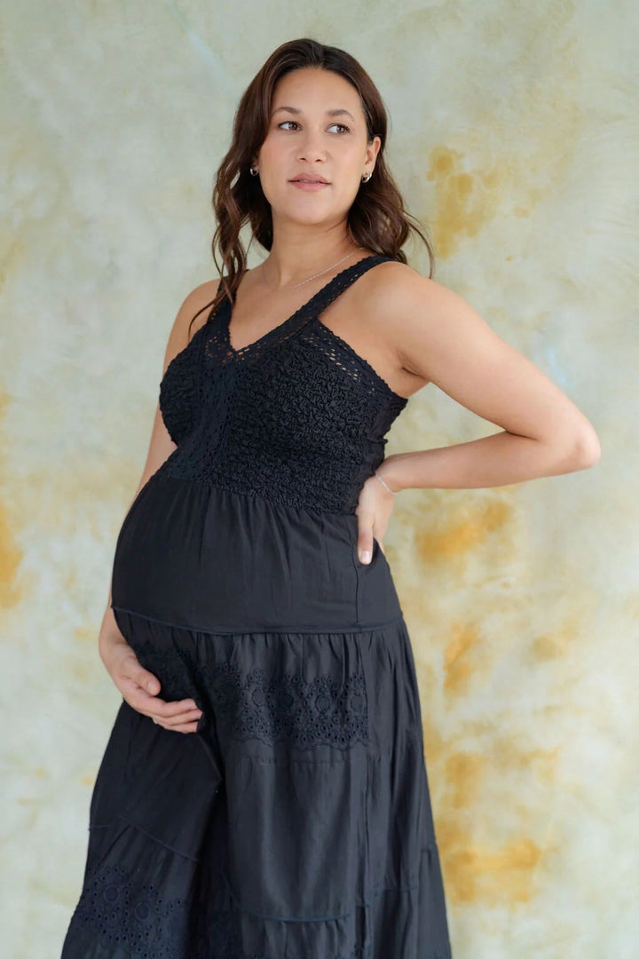robe Rose materniter Mariana noir bohème compagnie québécoise