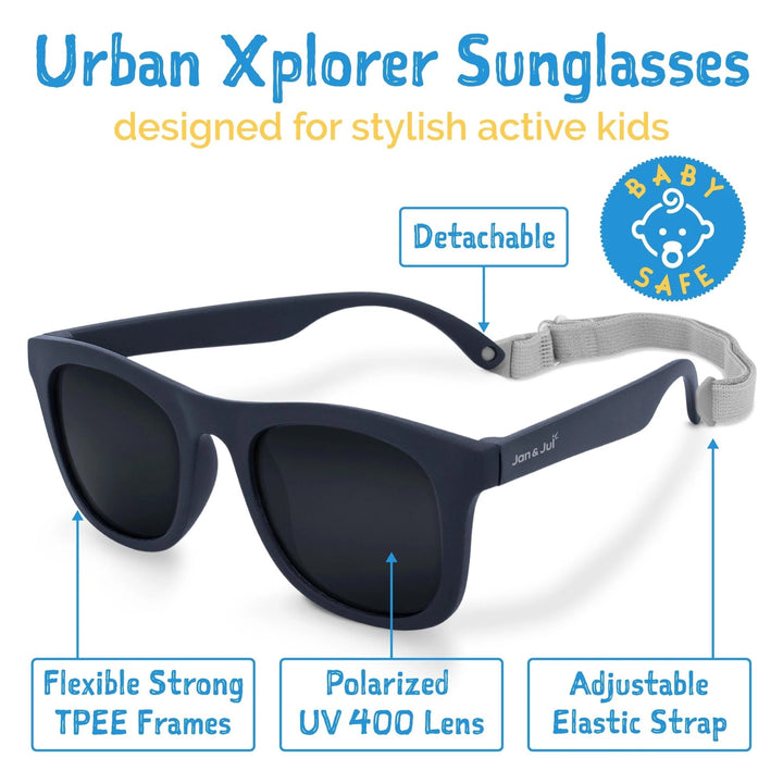 Lunette de soleil urban xplorer polarisée marine foncé Jan &amp; Jul Mlle et Coco 