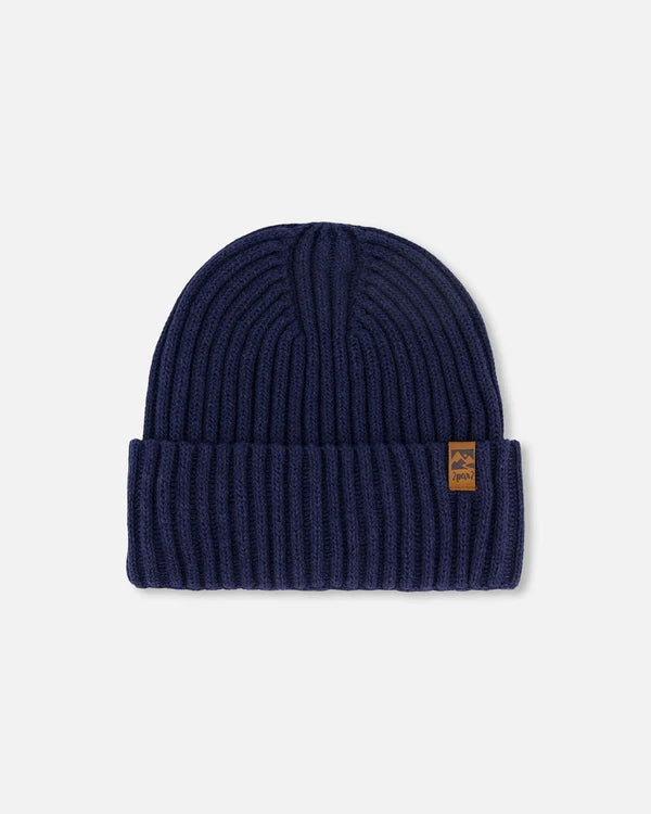 tuque tricot mi-saison bonnet coton Deux par Deux Marine