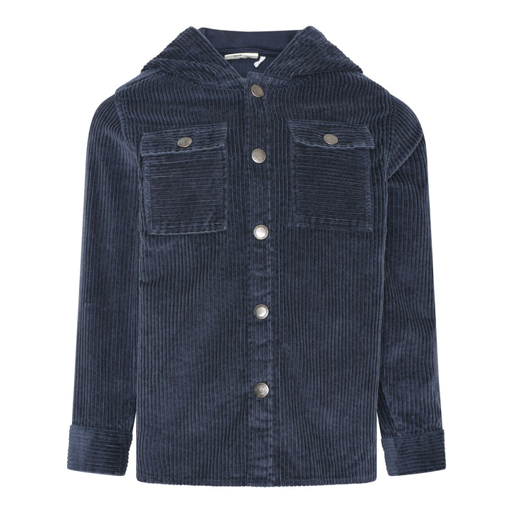 veste velour cordé marine capuchon vêtement en-fant garçon