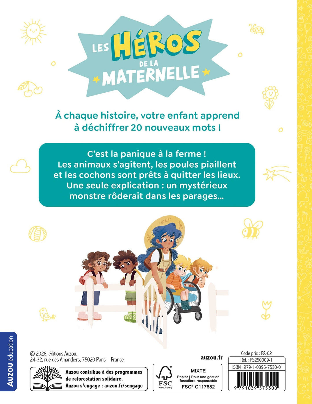 Livre Les héros de la maternelle Panique à la ferme Auzou Mlle et Coco