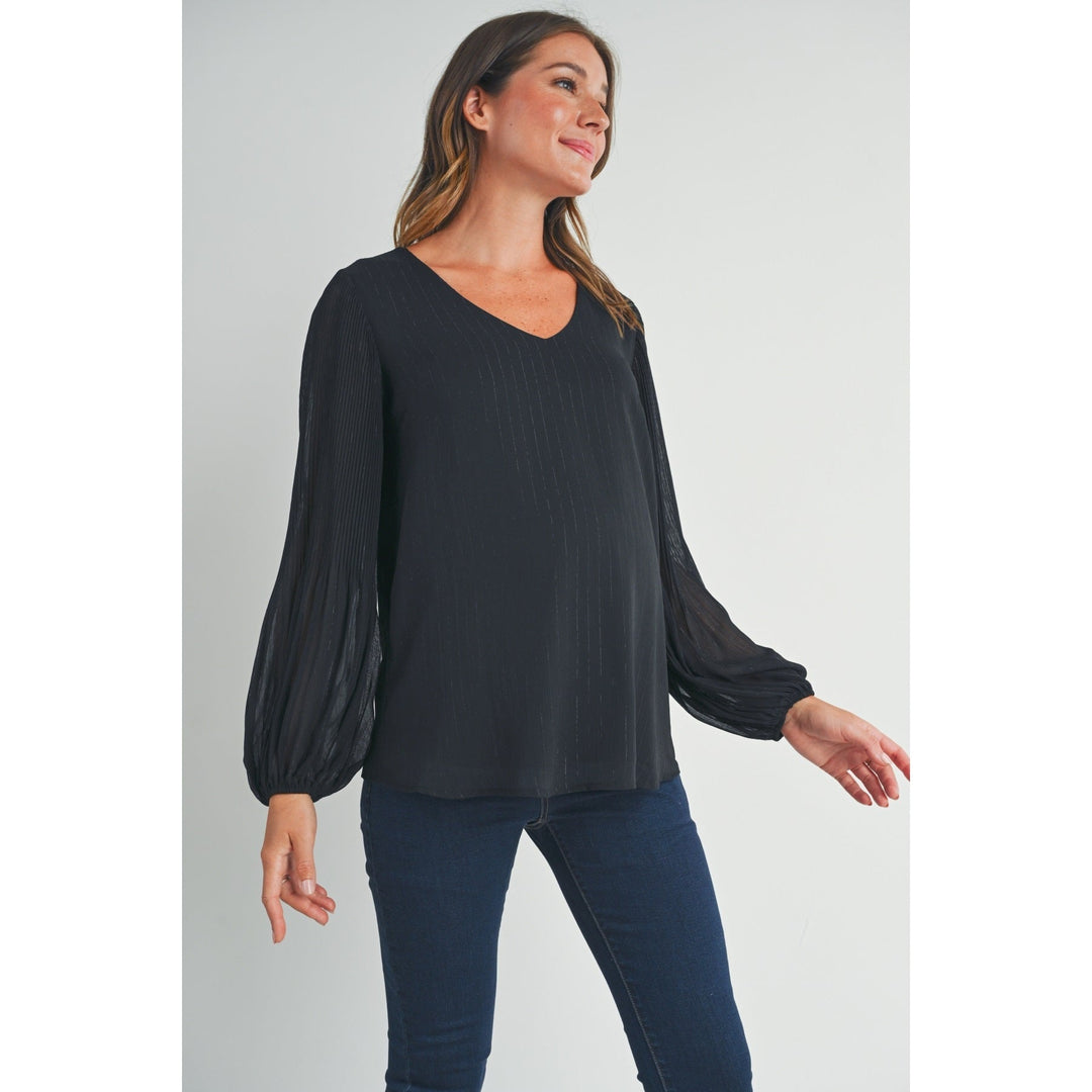 Blouse maternité plissé - Noir - Hello Miz Maternité Hello Miz 