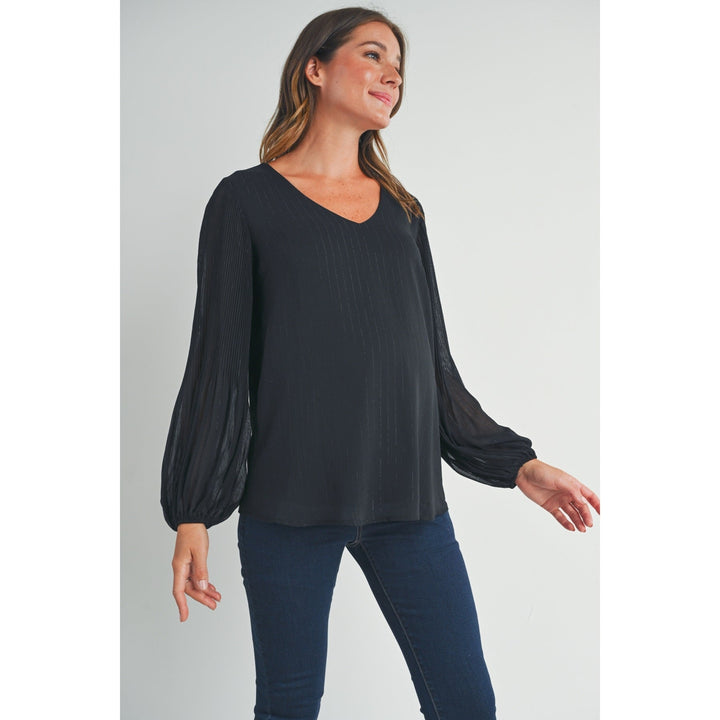 Blouse maternité plissé - Noir - Hello Miz Maternité Hello Miz 