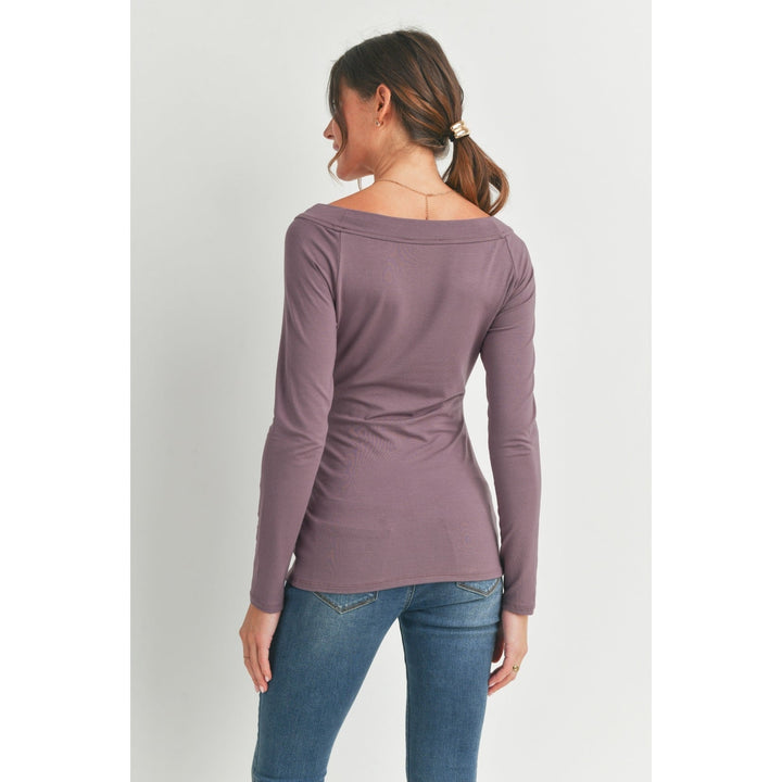 chandail maternité mauve cendré manches longues hello miz