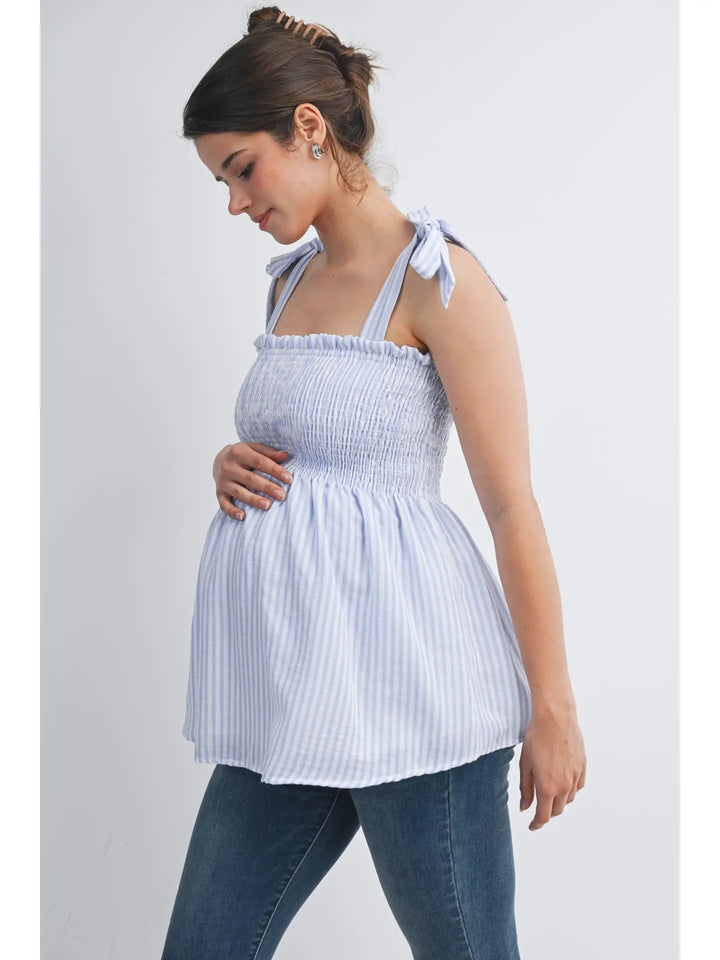 camisole maternité Hello Miz raye bleu blanc Mlle et Coco