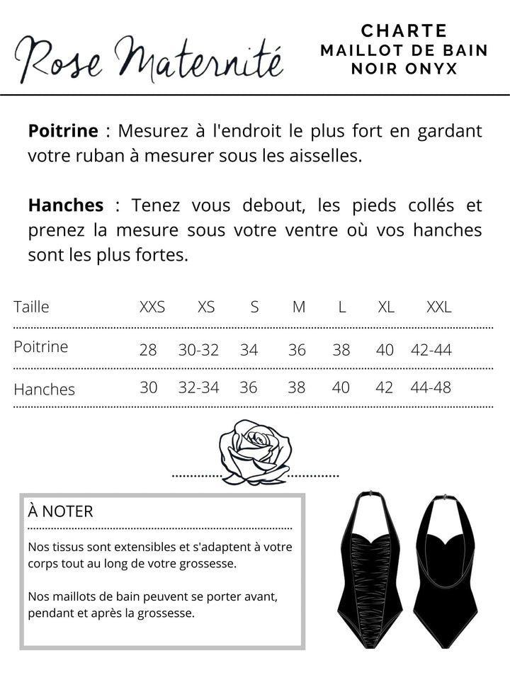 maillot de bain noir Rose maternité maman femme compagnie québécoise