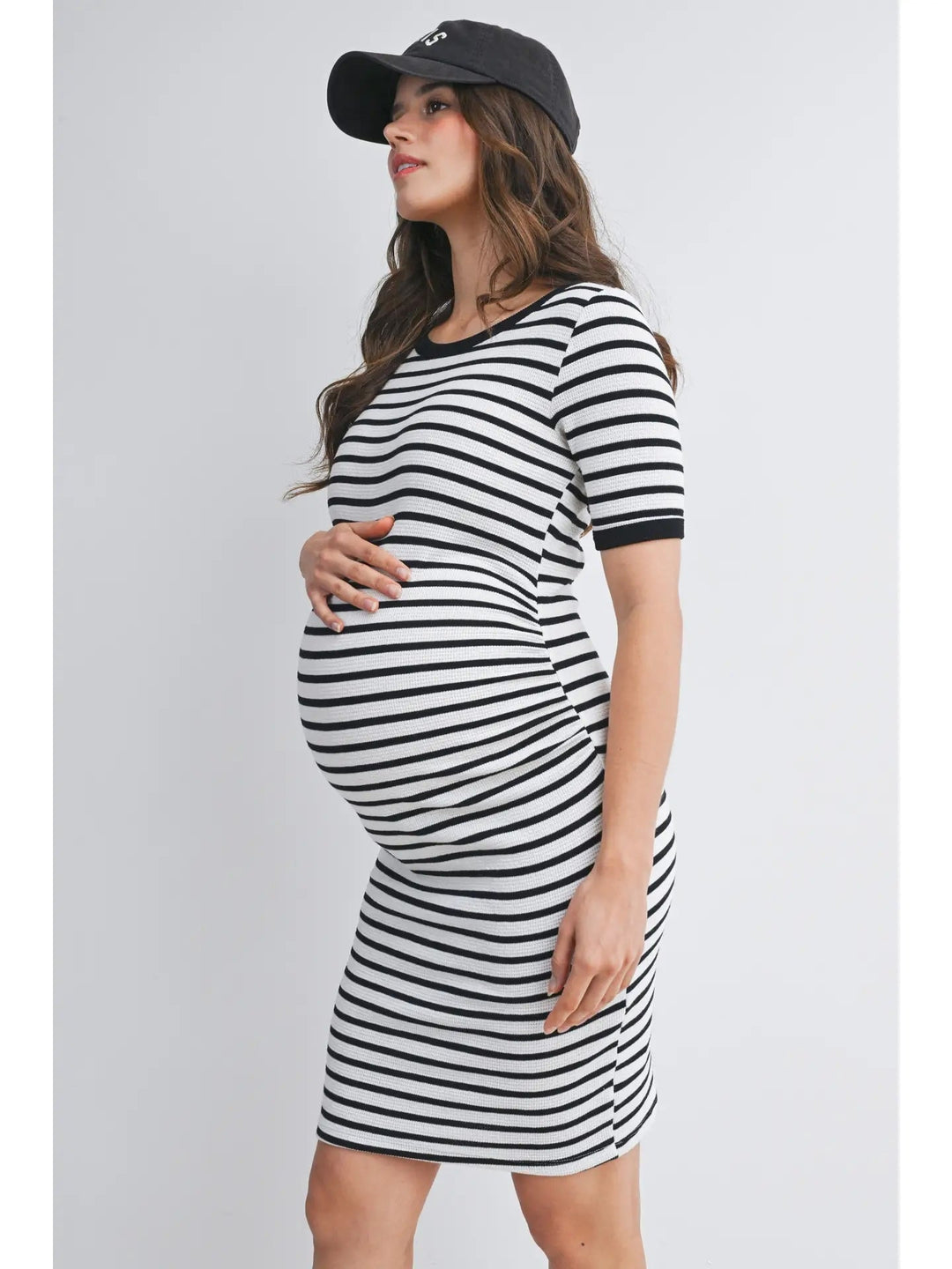 Robe maternité Rayé noir et blanc Hello Miz