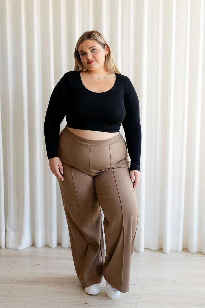 pantalon rose maternite jambe large moka mousse Lait de poule