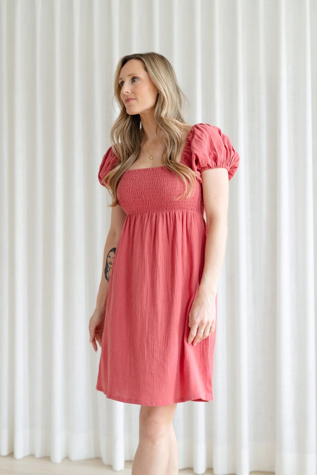 Robe maternite Jasmina rouge corail Rose Maternite Mlle et Coco Mlle et Coco Inc
