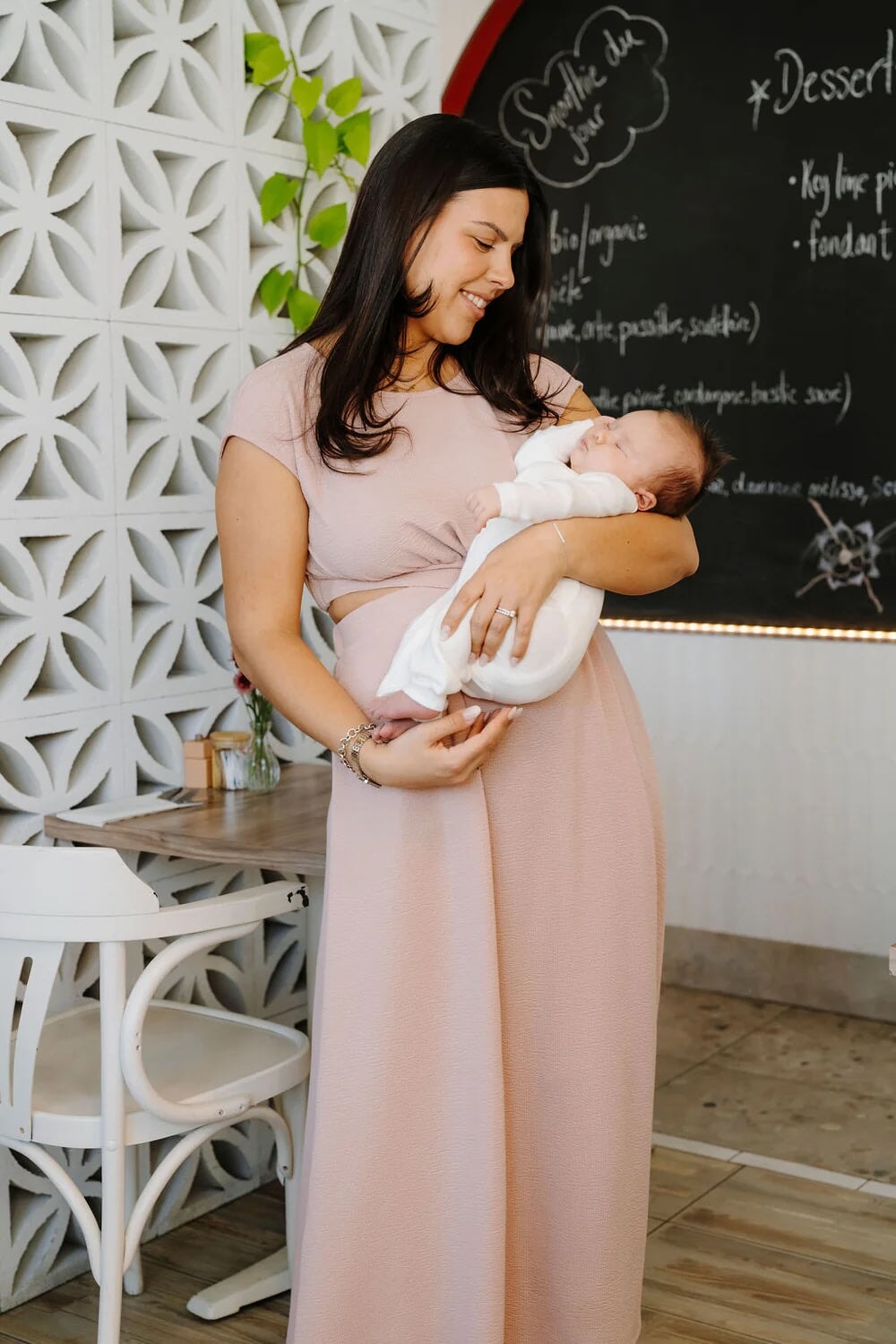 robe longue maternité Juliet rose Nordique Rose maternité Mlle Coco