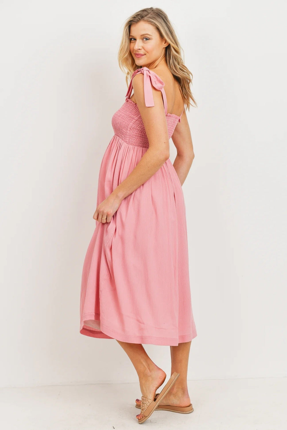 Robe smockée maternité et allaitement Rose Hello Miz Mlle Coco