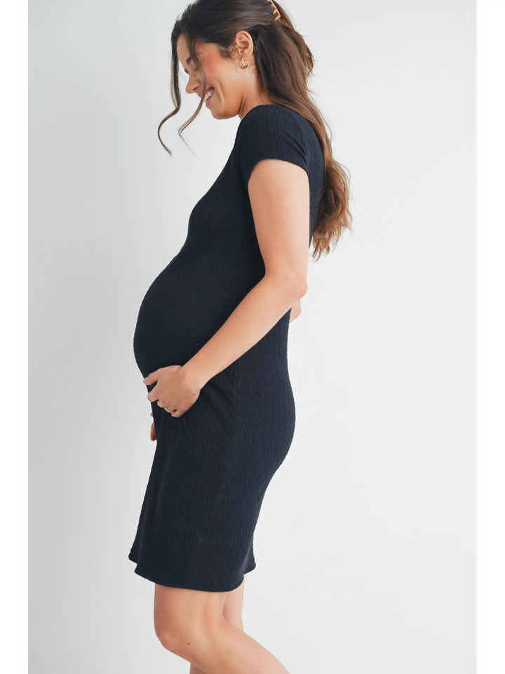 robe maternité texturé noir  Mlle et Coco Hello Miz