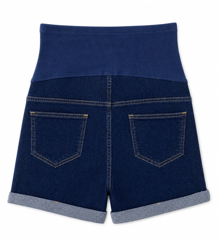 Short en jeans de maternité Alice bleu foncé Bloom Mlle et Coco