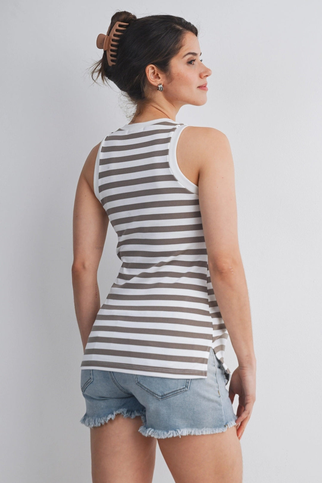 Camisole maternité - Rayé taupe - Hello Miz Maternité Hello Miz 